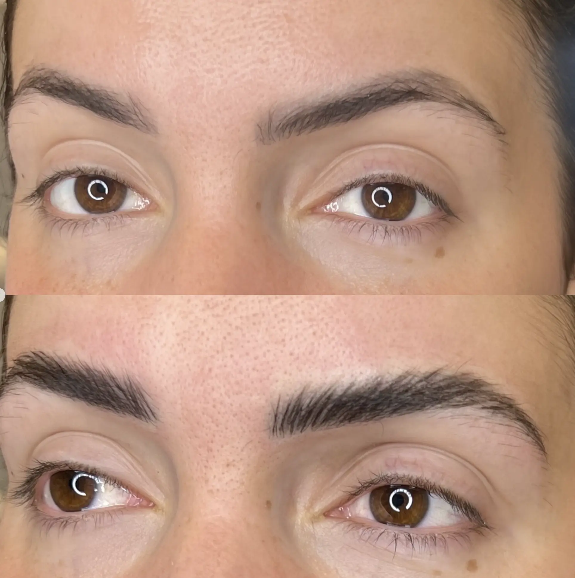 Patchy microblading strokes